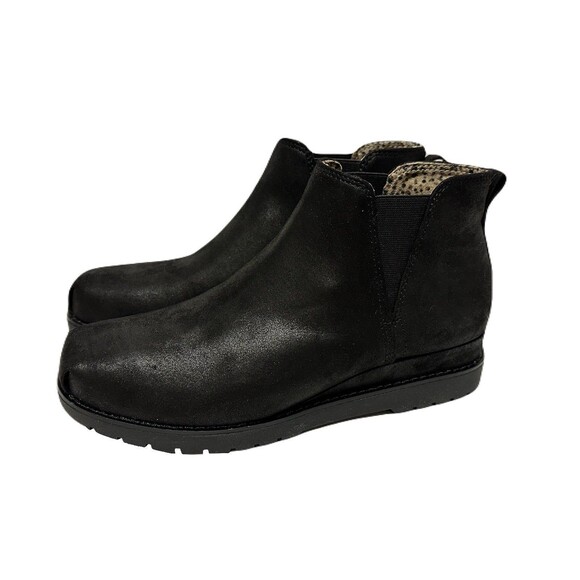 NEW BOBS Skechers Womens Size 7.5 Washable Vegan Chill Wedge Ankle Boot Black - Picture 1 of 9